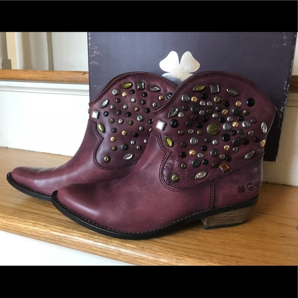 Lucky Brand Shoes - Lucky Brand Sz 7 Rhinestone Boots In Plum/Wind